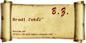 Bradl Zekő névjegykártya